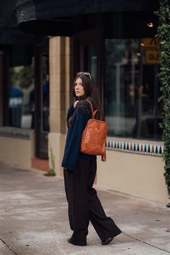 Leather Backpack Purse for Women, Mini Italian Leather Bag, Small Urban Backpack, Handmade City Style - Etsy