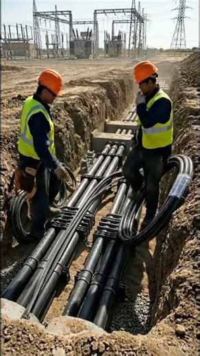 High Voltage Power Cable Installation ⚡ Electrical Infrastructure Build ֎ AI
