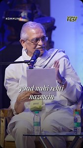 Some voices don’t just recite poetry-they define it. Watch the legendary Gulzar Saab in conversation with @roshan1970 Part 1 and 2 are out now on our YouTube! Are you excited? Shot by: @slipdiscfilms Edited by: @shannonmbn #Gulzar #GulzarSaab #Nazm #Shayari #Poetry #SpokenWord #SpokenFest #SpokenFestMumbai2025 #KommuneIndia #UrduPoetry #Mushaira #Triveni #HindiPoetry #storytelling | Kommune