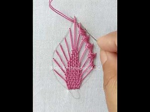 Basic fancy stitch flower design hand embroidery tutorial,easy needle point work step by step