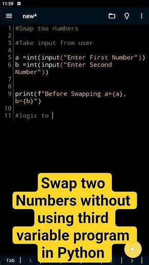 Swap two numbers without using third variable program in python | Python Programming | Coders point