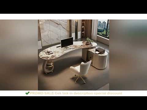 elegant rock plate office table Modern minimalist design high-end Computer desk side cabinet mesa pa