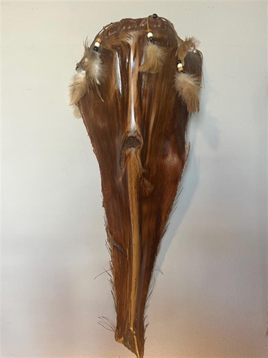 Handcrafted Palm Frond Art Wood Mask Wall Sculpture | Original Artwork by Dustin Louis Blank "buffalo Warrior2" 2026 - Etsy