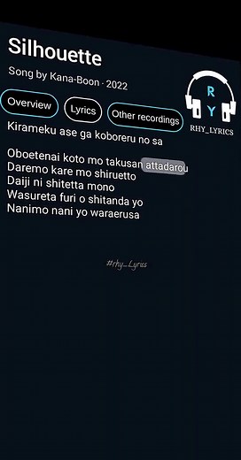 Silhouette by Kana-Boon - Lyrics Explained