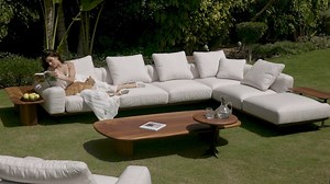 Sink into softness, where the garden hums and time forgets to hurry. The Puff Set — designed for those who dream in daylight. | Williams Home