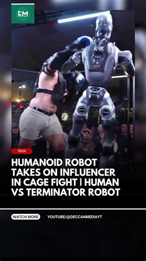 Humanoid Robot Takes on Influencer in Cage Fight | Human vs Terminator Robot