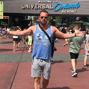 Danny Dyer's fans can't stop staring at his 'massive package' as he shares holiday snaps from Florida theme park