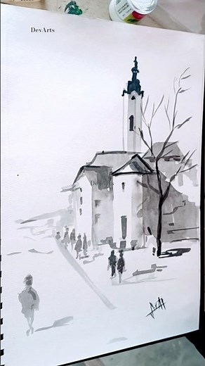 Simple Ink Painting for Beginners #artvideo #shortsfeed