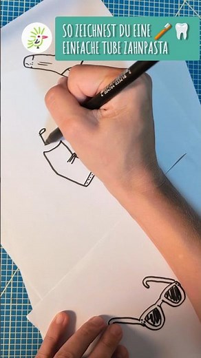 Zahnpastatube doodlen 🦷 Einfaches Zeichnen & Sketchnote-Idee für Anfänger
