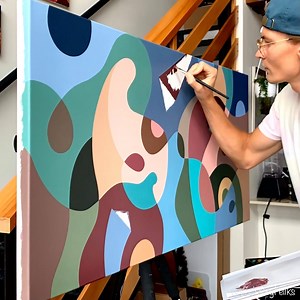 Hey everyone 👋 I hope you’re staying creative! I just finished this original commissioned painting which took me over a month to do! You’re the first ones that get to see it 😃 Watch how I just used my 1/2” flat brush and my ColorByFeliks acrylics. This took me a long time to do because I haven’t used any tape and had to go over the colors twice. This was painted on a 24” x 48” gallery canvas. Art materials that I use are available here 👉https://colorbyfeliks.com/collections/artsupplies Follow