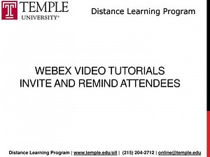 Webex Video Tutorials Invite and remind attendees - SlideServe