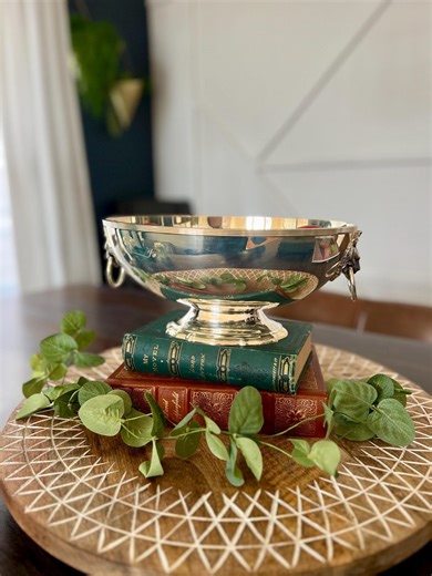Vintage Reed & Barton Silverplate Lion Head Bowl • Hollywood Regency Centerpiece - Etsy