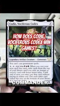 How does Codie, Vociferous Codex win commander games?