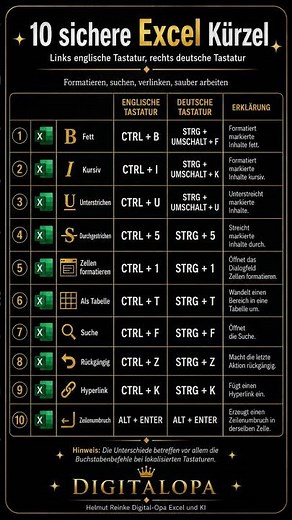 😳 STRG ist nicht immer CTRL, die Excel Kürzel Falle