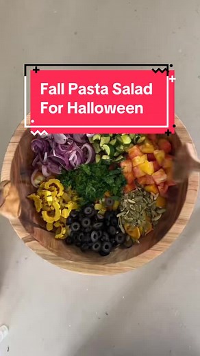 Halloween Pasta Salad with Roasted Garlic Lemon Dressing