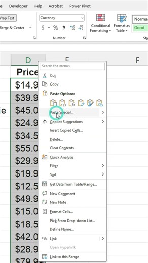 Excel Tip: Quickly Multiply Multiple Values