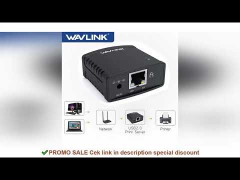 Wavlink USB 2.0 Network LRP Print Server USB Hub 100Mbps Share a LAN Networking Printers Power Adapt