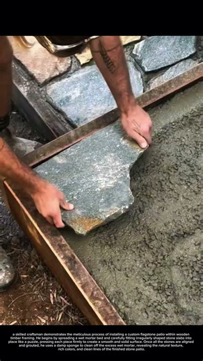 Satisfying Flagstone Patio Installation Skills! #Flagstone #Landscaping #Masonry