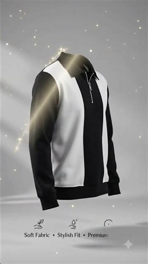 🖤🤍 Modern Half-Zip Sweater | Minimalist Men's Fashion