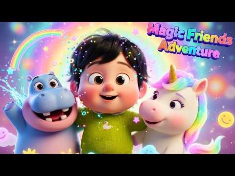 Number Addition Song for Kids | Rainbow Splash Hippo & Unicorn Adventure