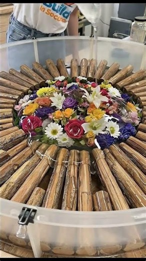 I created Beautiful flowers DIY Epoxy Resin & Wood Log Coffee Table