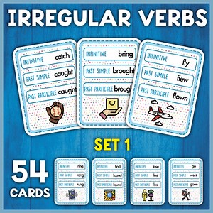 Irregular Verbs Cards | Infinitive   Past Simple   Past Participle | ESL SET (1)
