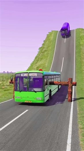 Bus& Ambulance 🤣 Van vs Chained 😂Hydraulic Crush - BeamNG.drive😝