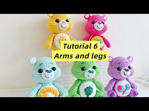 [ENG SUB] Care bear free pattern and tutorial 6 arms and legs