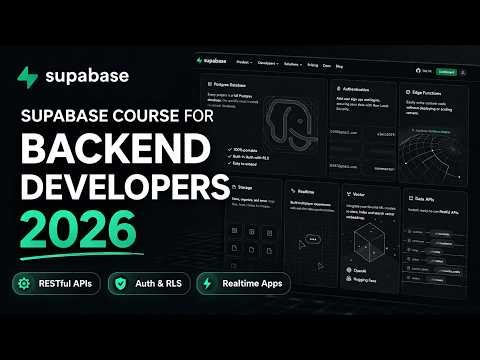 Supabase Course for Backend Developers 2026 🚀 Build Scalable APIs, Auth & Realtime Apps