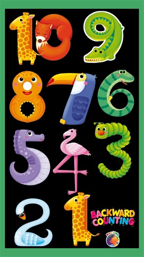 Backward counting cartoon numbers song #staylittlechannel #counting