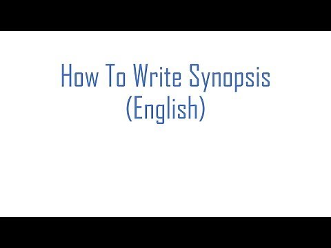 How To Write Synopsis- (English)