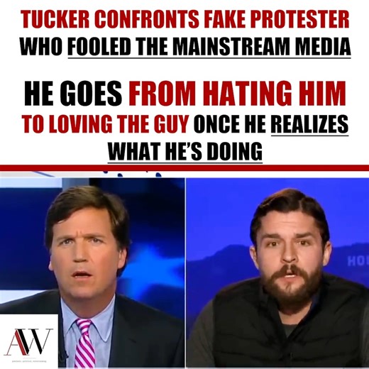 4M views · 10K reactions | Tucker CONFRONTS fake protester, can't help but smile when he learns what's really going on | American Wire | Facebook