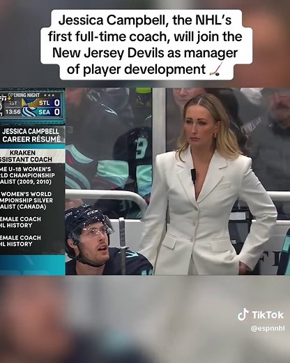 The #Devils are hiring former #Kraken assistant coach Jessica Campbell as manager of player development, sources told @Emily Kaplan. #nhl #hockey @espnW