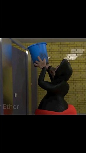 Cursed Mickey mouse throws poop bucket over toilet cubicle #animation #squiddoll #comedy #cartoon