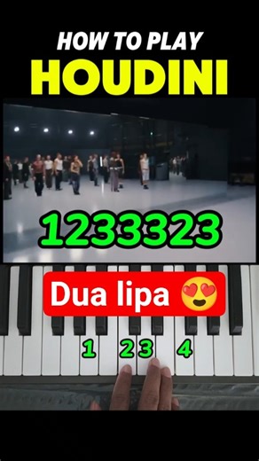 Houdini ( Dua Lipa ) Easy Piano Tutorial #shorts #pianotutorial