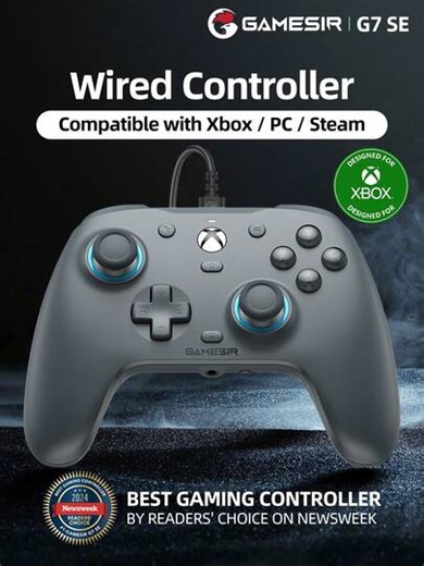 Controlador de Jogo Gamesir G7 SE, Compatível com PC, Autorizado pela Microsoft, com Joystick de Efeito Hall, Adequado para Series X/S e One X/S, Suporta Steam, Windows 10 e 11. Equipado com Gatilhos Analógicos, Função de Vibração, Botões Traseiros Personalizáveis por Software, Motores de Vibração, Interface de Áudio de 3,5 mm, Material ABS, Disponível nas Cores Cinza, Branco e Laranja. | SHEIN