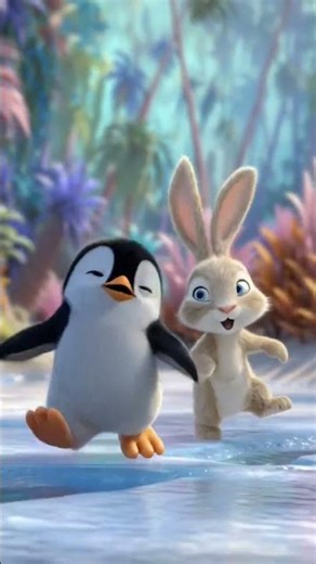 “Penguin & Rabbit – A Cute Friendship Story 🐧🐰 |Short Story #Short #viral #friendship #animalshorts