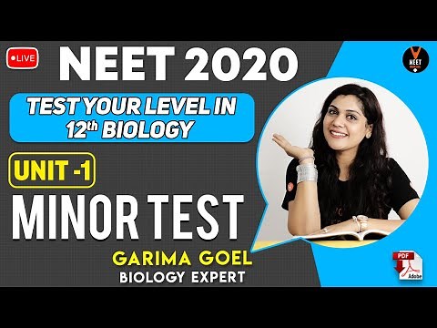 NEET Biology MCQ | Test your Biology Class 12 Unit 1 | Crash Course NEET 2020 Preparation | G.Goel