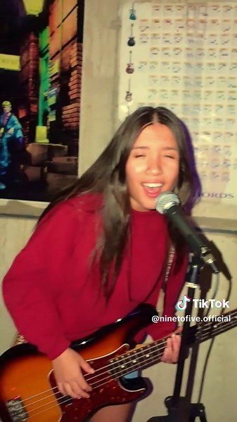 Rizz song 🤨 #ninetofiveofficial #fyp #music #band #theoutfield #yourlove #80srock #classicmusic #youngband #teenmusic #funny #cover @hanaleirocks