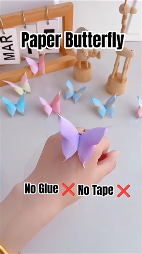 Paper Butterfly 🦋 | No Glue ❌ No Tape ❌ #shorts #diy #craft #handmade