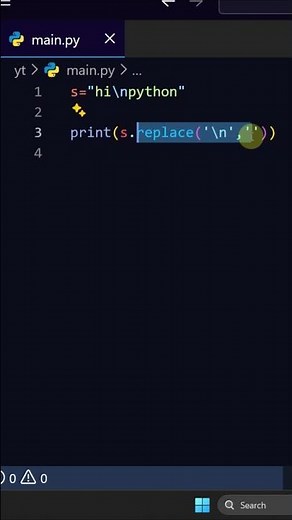 Remove newline characters #coding #python #programming
