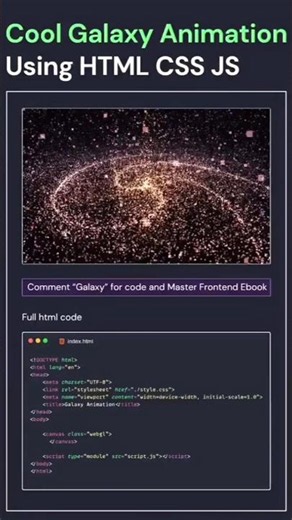 🔥Cool Galaxy Animation Using HTML CSS & JavaScript #coding
