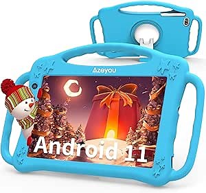 Azeyou Tablet 7 inch Android 11 Tablet for 2GB RAM & 32GB, Toddler Educational APPs & Games, Parental Control, K10 Tablet Blue