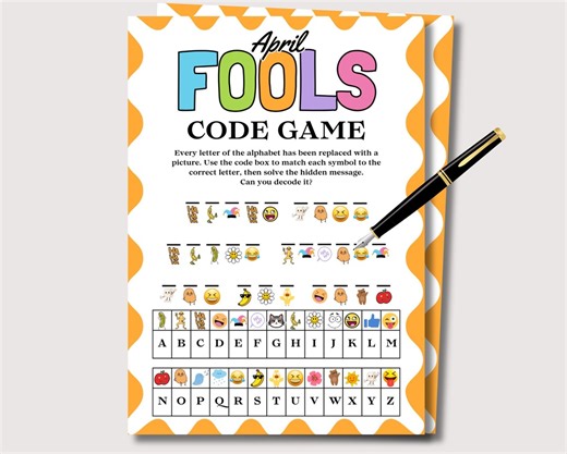 April Fools Day Secret Code Game, Fun Group April Fools Game for Kids Adults, Printable Office April Fools Activity, Spring Game for Kids - Etsy