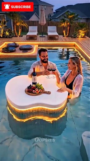 Building a custom pool with a floating Apple table. #shortvideo #shorts