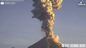 Mexico's Colima volcano erupted this morning spewing ash nearly 5,000 feet above the crater. | CBS Evening News