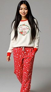 A cozy two-piece sleepwear set designed for winter nights, home lounging, and seasonal comfort styling #pajamas | Amara Sunisa