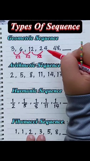 Math Review: Types of Sequence #math #mathematics #mathviral #mathreview #mathvideo #mathwithprincess #reels #reelsfb #fypシ゚viral #fyp | Math with Princess