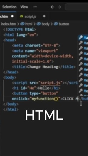 Tutorial to Change Text With Button | Html | JS #Html #coding #Js #javascript #iamboiz1