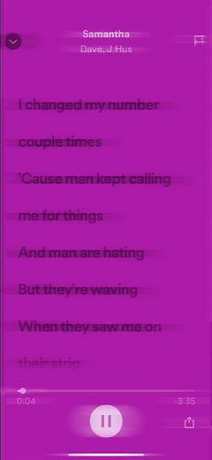 Samantha - Dave x J Hus | Lyrics Video